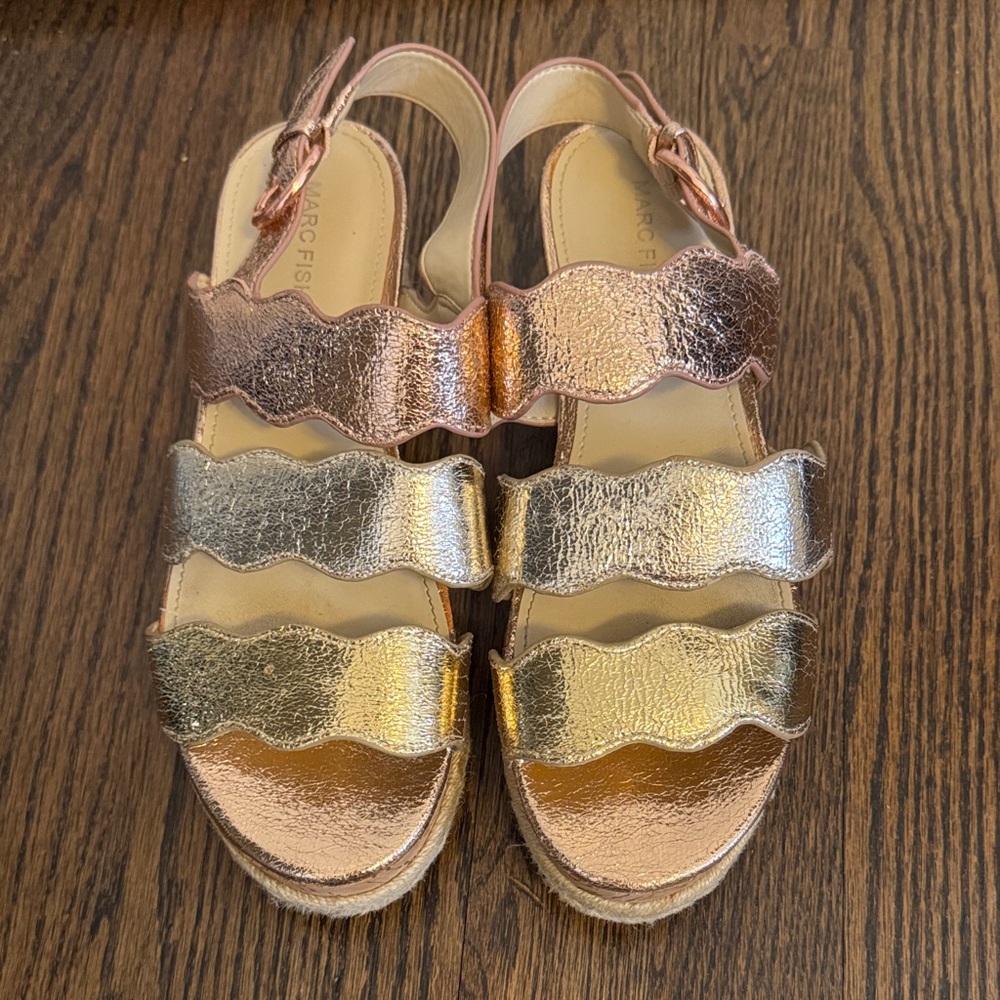 Marc Fisher Platform Metallic Sandals